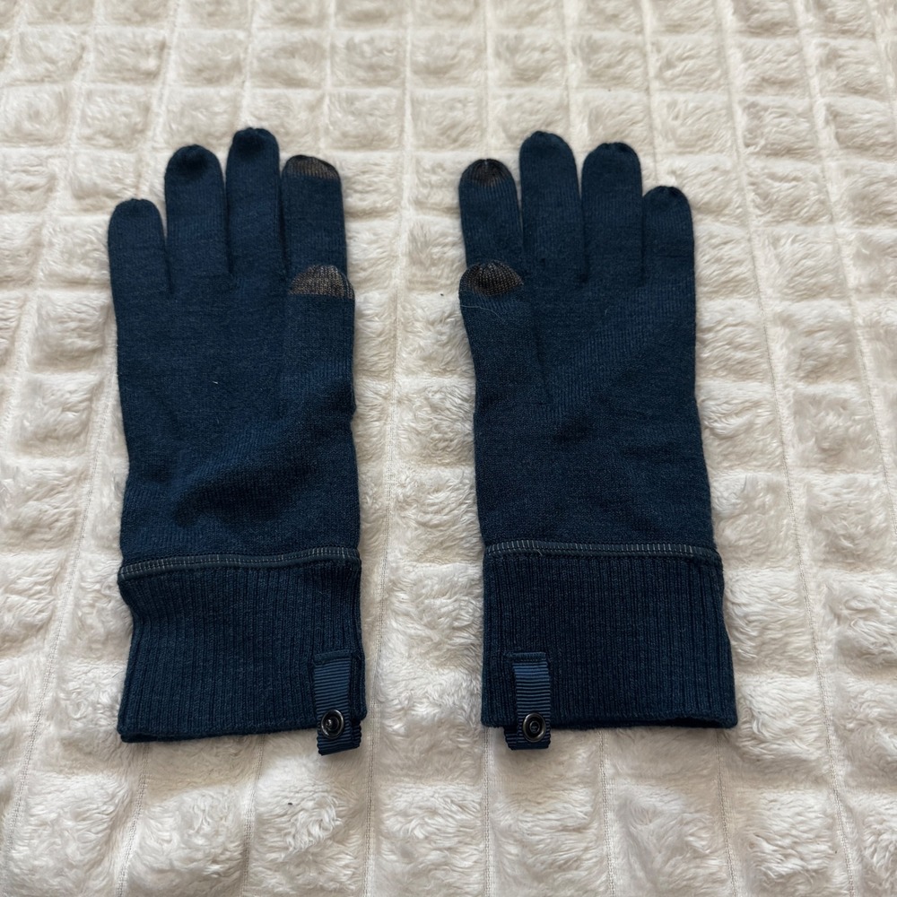 Lululemon XS/S Runderland Gloves Merino Wool Tech Use Alberta Lake Blue Winter